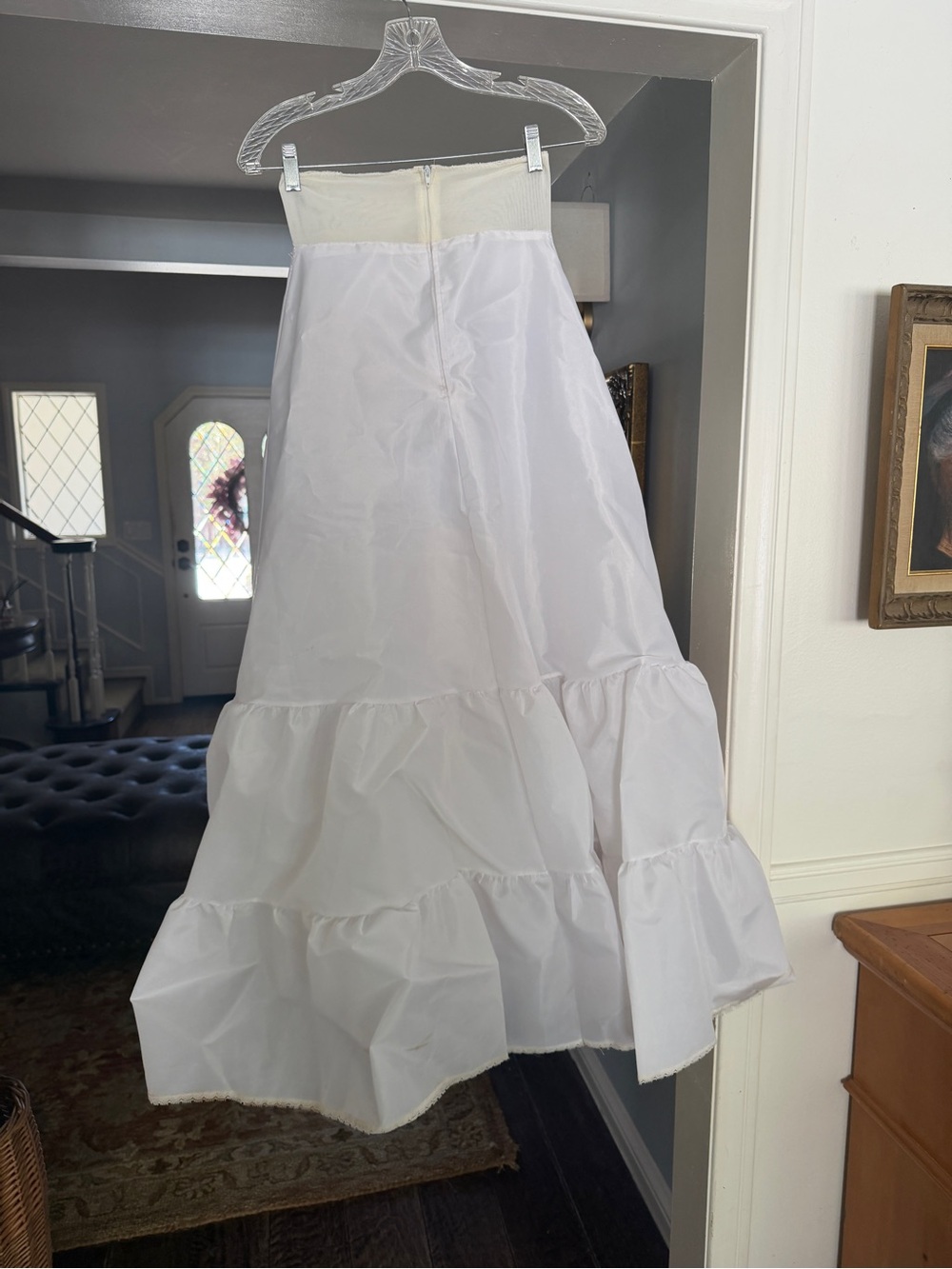 Vintage White Tiered Full-Length Women's Petticoat Skirt - Picture 2 of 11